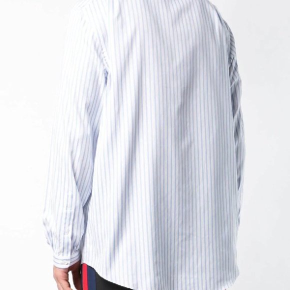 Gucci White and Blue Striped Classic Button Down Shirt - Picture 3 of 9